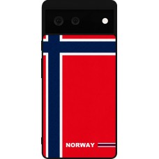 Google Pixel 6 Case Hülle - Silikon schwarz Norwegen 2026 personalisierbares Fussballtrikot