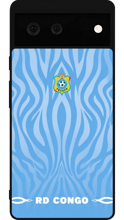 Google Pixel 6 Case Hülle - Silikon schwarz Demokratische Republik Kongo 2026 personalisierbares Fussballtrikot