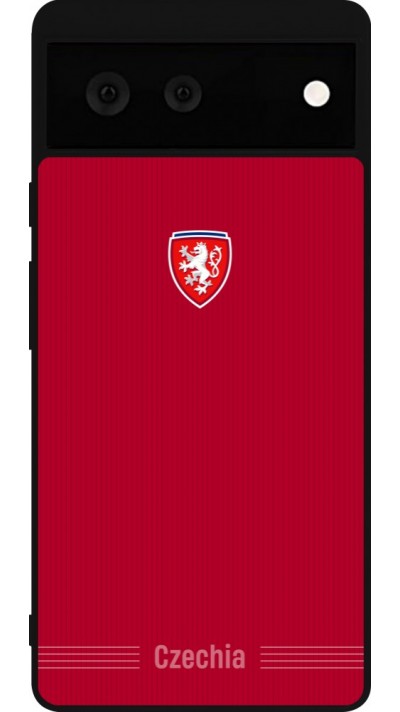 Google Pixel 6 Case Hülle - Silikon schwarz Tschechische Republik 2026 personalisierbares Fussballtrikot