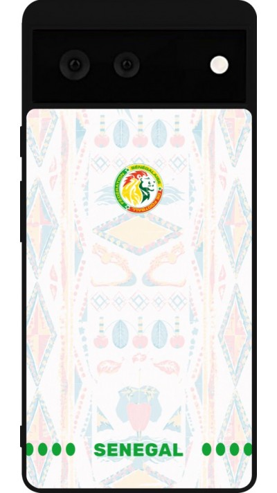 Google Pixel 6 Case Hülle - Silikon schwarz Senegal 2026 personalisierbares Fussballtrikot