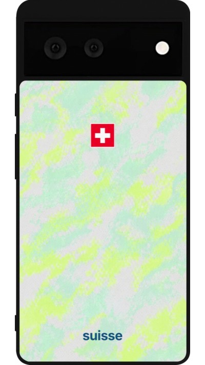 Google Pixel 6 Case Hülle - Silikon schwarz Schweiz Away 2026 personalisierbares Fussballtrikot