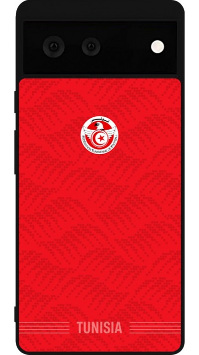 Google Pixel 6 Case Hülle - Silikon schwarz Tunesien 2026 personalisierbares Fussballtrikot