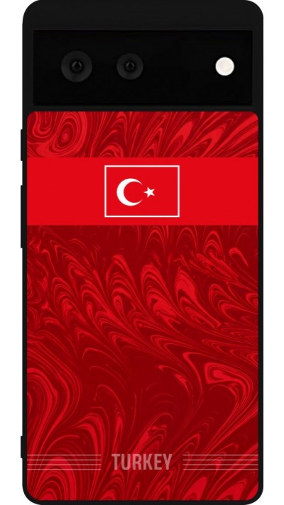 Google Pixel 6 Case Hülle - Silikon schwarz Türkei 2026 personalisierbares Fussballtrikot