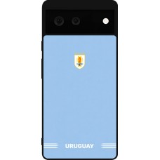 Google Pixel 6 Case Hülle - Silikon schwarz Uruguay 2026 personalisierbares Fussballtrikot
