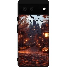 Google Pixel 6 Case Hülle - Silikon schwarz Halloween 2025 Haunted house