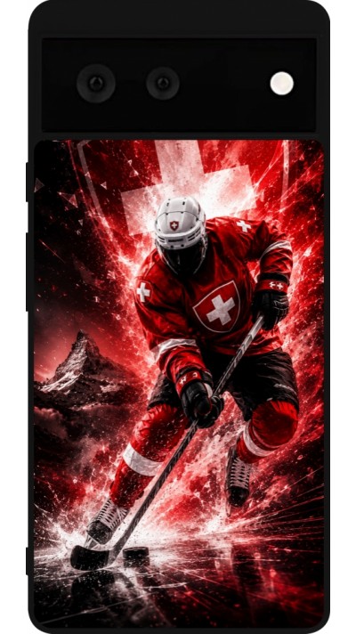 Google Pixel 6 Case Hülle - Silikon schwarz Hockey World Championship Player