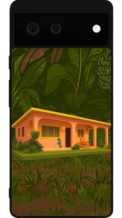 Google Pixel 6 Case Hülle - Silikon schwarz Benitos house DTMF