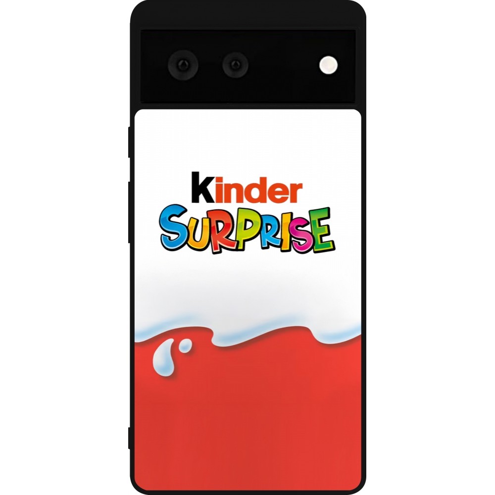 Google Pixel 6 Case Hülle - Silikon schwarz Kinder Surprise