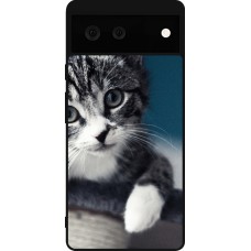 Google Pixel 6 Case Hülle - Silikon schwarz Meow 23