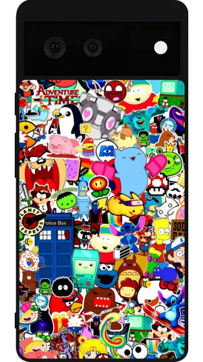 Google Pixel 6 Case Hülle - Silikon schwarz Mixed cartoons