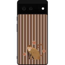 Google Pixel 6 Case Hülle - Silikon schwarz Monkey with stripes