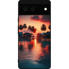 Google Pixel 6 Case Hülle - Silikon schwarz Paradies Malediven