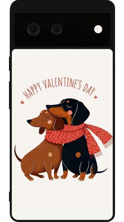 Google Pixel 6 Case Hülle - Silikon schwarz Saint Valentines Day 26 Happy Valentine