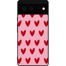 Google Pixel 6 Case Hülle - Silikon schwarz Saint Valentines Day 26 Pattern heart