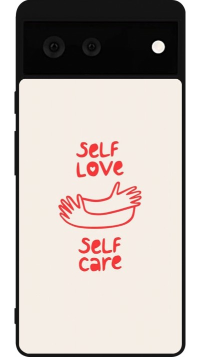 Google Pixel 6 Case Hülle - Silikon schwarz Saint Valentines Day 26 Self love self care