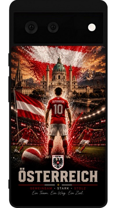 Google Pixel 6 Case Hülle - Silikon schwarz Fussball Österreich splash 2026