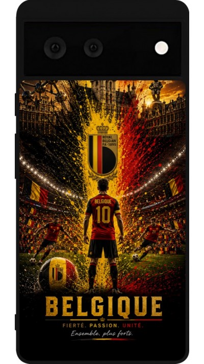 Google Pixel 6 Case Hülle - Silikon schwarz Fussball Belgien splash 2026
