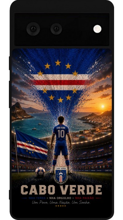 Google Pixel 6 Case Hülle - Silikon schwarz Fussball Kap Verde splash 2026