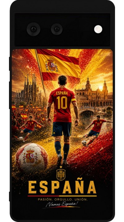 Google Pixel 6 Case Hülle - Silikon schwarz Fussball Espanien splash 2026