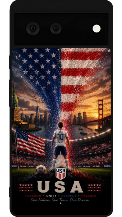 Google Pixel 6 Case Hülle - Silikon schwarz Fussball Vereinigten Staaten splash 2026