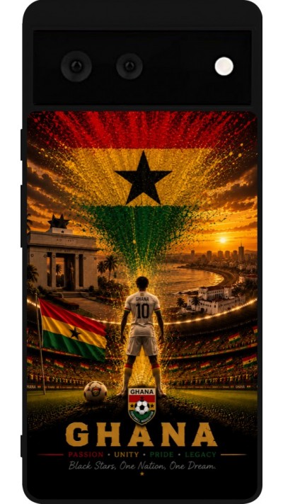 Google Pixel 6 Case Hülle - Silikon schwarz Fussball Ghana splash 2026
