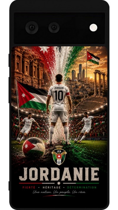 Google Pixel 6 Case Hülle - Silikon schwarz Fussball Jordanien splash 2026