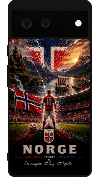 Google Pixel 6 Case Hülle - Silikon schwarz Fussball Norwegen splash 2026