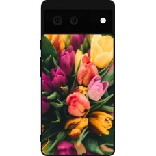 Google Pixel 6 Case Hülle - Silikon schwarz Bouquet of tulips 2026
