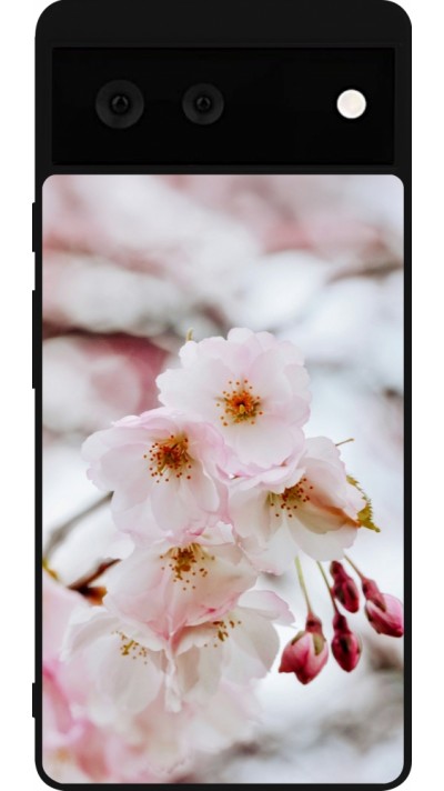 Google Pixel 6 Case Hülle - Silikon schwarz Cherry tree 2026