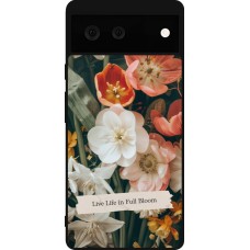 Google Pixel 6 Case Hülle - Silikon schwarz Full Bloom 2026