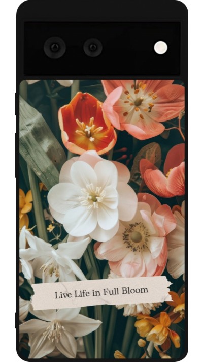 Google Pixel 6 Case Hülle - Silikon schwarz Full Bloom 2026