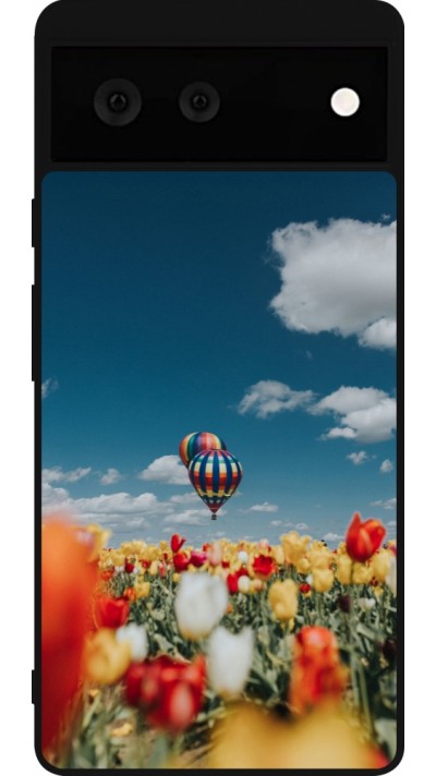 Google Pixel 6 Case Hülle - Silikon schwarz Hot air balloon 2026