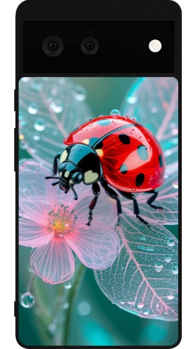 Google Pixel 6 Case Hülle - Silikon schwarz Ladybird in bloom 2026