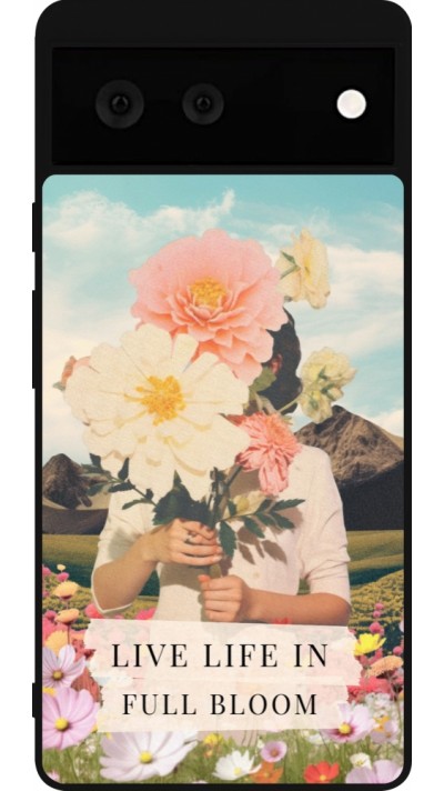 Google Pixel 6 Case Hülle - Silikon schwarz Live life in full moon 2026