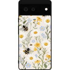 Google Pixel 6 Case Hülle - Silikon schwarz Pattern bees 2026
