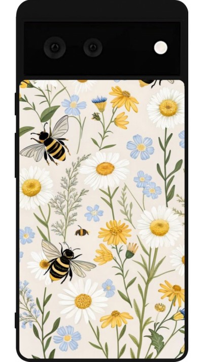 Google Pixel 6 Case Hülle - Silikon schwarz Pattern bees 2026