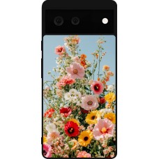 Google Pixel 6 Case Hülle - Silikon schwarz Spring flowers 2026