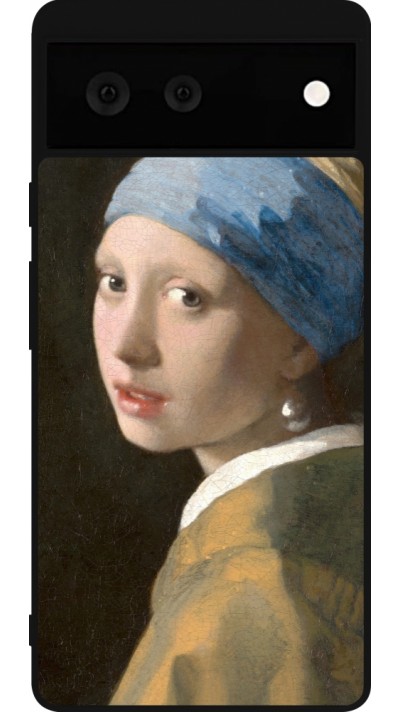 Coque Google Pixel 6 - Silicone rigide noir Tableau art - La Jeune fille à la perle - Johannes Vermeer