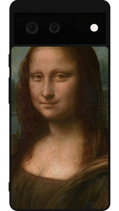 Coque Google Pixel 6 - Silicone rigide noir Tableau art - La Joconde - Léonard de Vinci