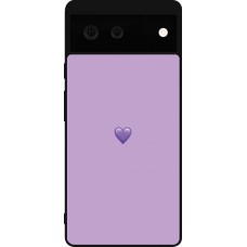 Google Pixel 6 Case Hülle - Silikon schwarz Valentine 2023 purpule single heart