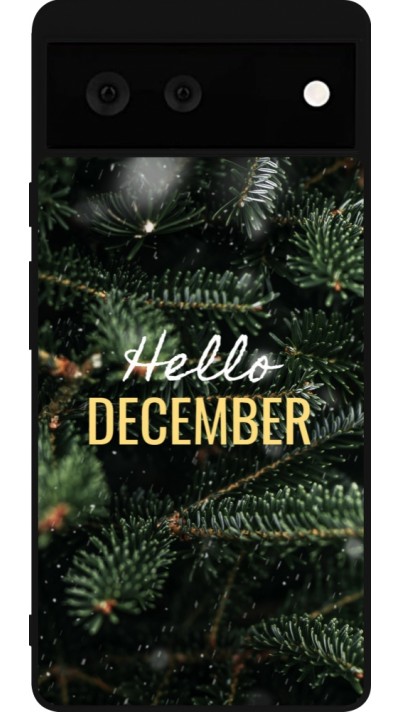 Google Pixel 6 Case Hülle - Silikon schwarz Winter 25 Winter hello december