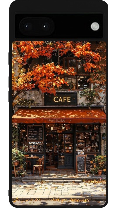 Google Pixel 6a Case Hülle - Silikon schwarz Autumn 25 Coffee shop