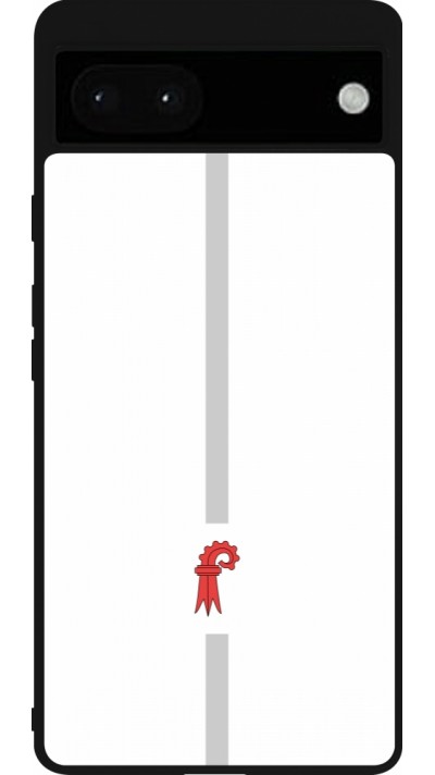Google Pixel 6a Case Hülle - Silikon schwarz Kanton BL weiss