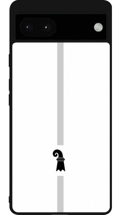 Google Pixel 6a Case Hülle - Silikon schwarz Kanton BS weiss
