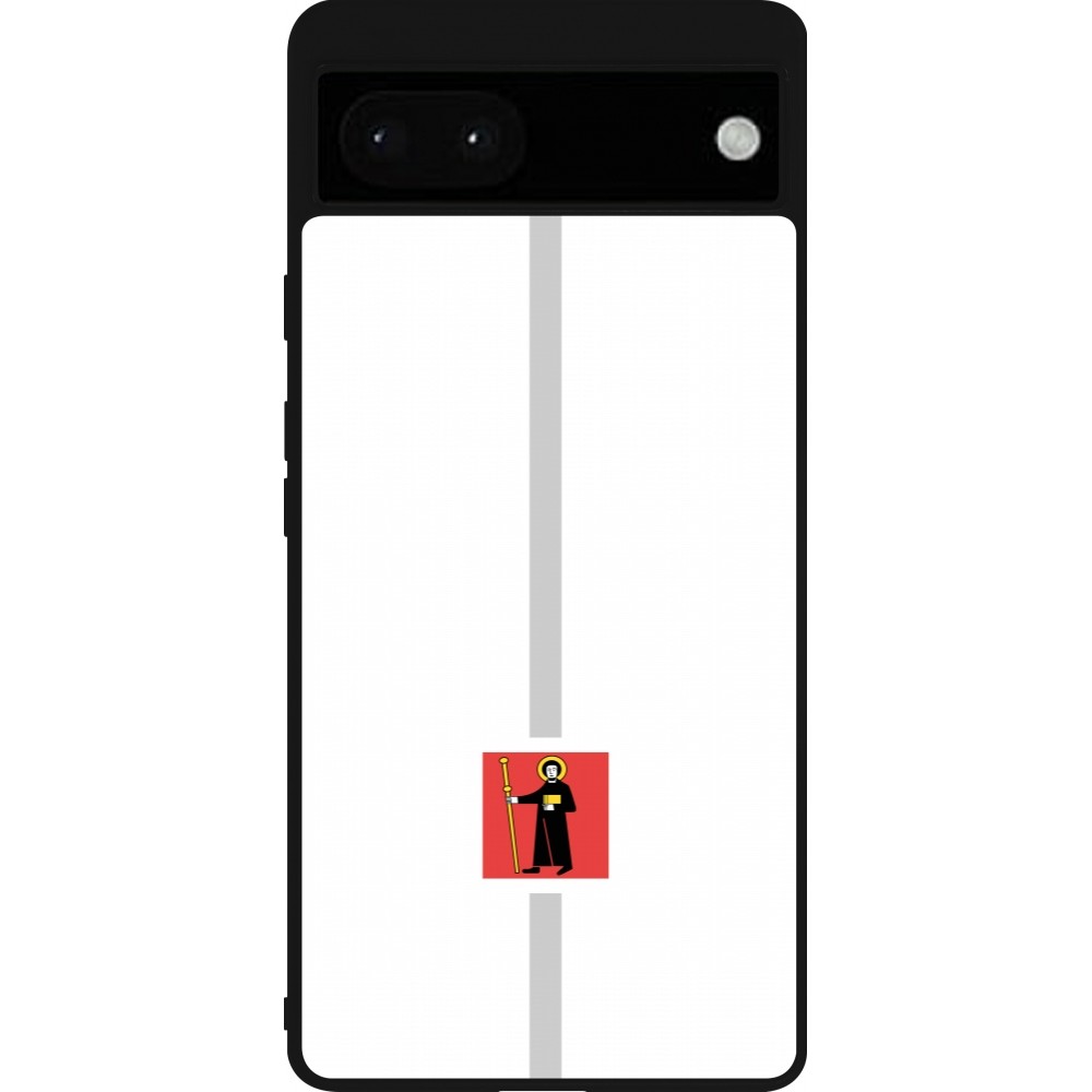 Google Pixel 6a Case Hülle - Silikon schwarz Kanton GL weiss