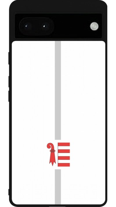 Google Pixel 6a Case Hülle - Silikon schwarz Kanton JU weiss