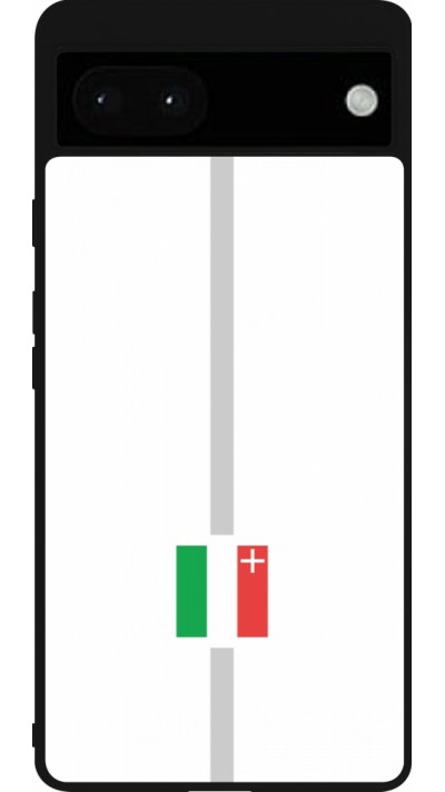 Google Pixel 6a Case Hülle - Silikon schwarz Kanton NE weiss
