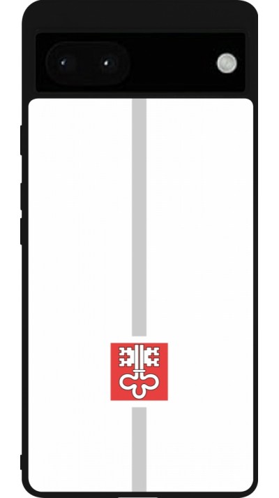 Google Pixel 6a Case Hülle - Silikon schwarz Kanton NW weiss