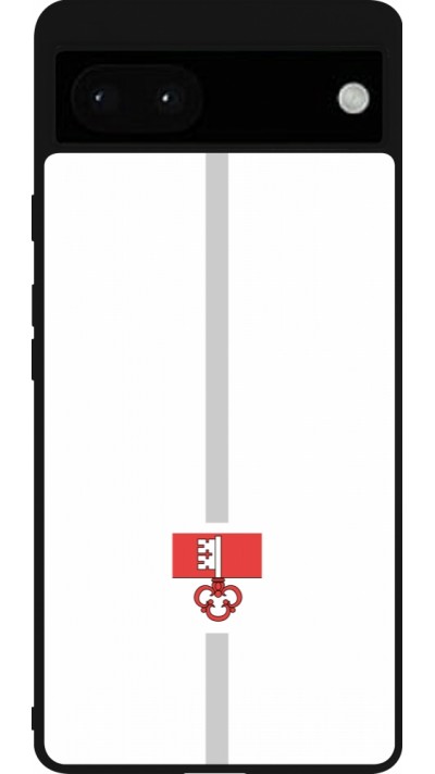 Google Pixel 6a Case Hülle - Silikon schwarz Kanton OW weiss