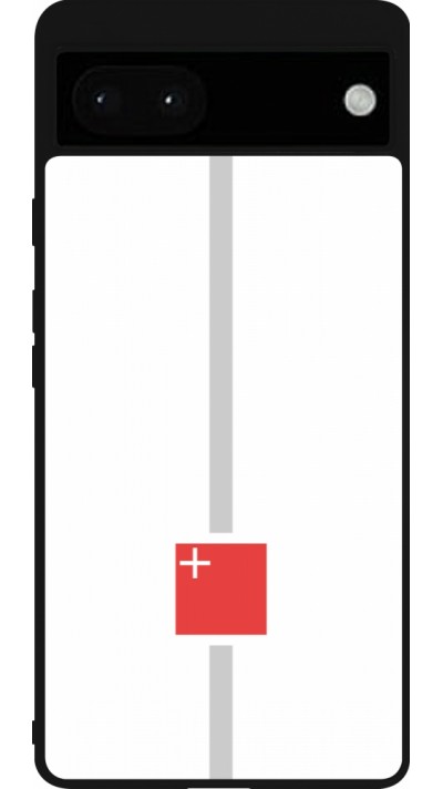 Google Pixel 6a Case Hülle - Silikon schwarz Kanton SZ weiss